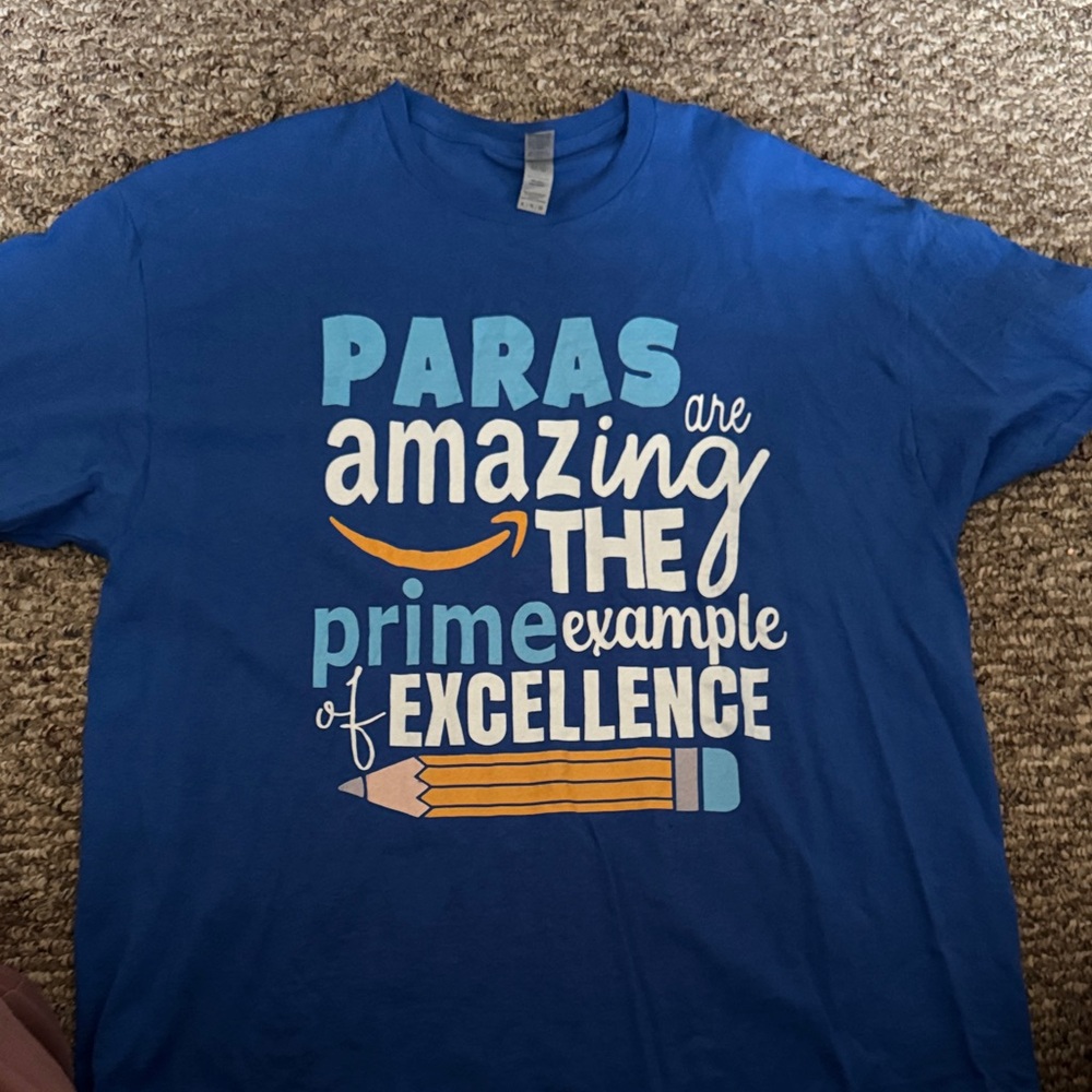 Gildan Blue Tee with Inspirational Graphic - Short Sleeve